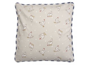 Béžovomodrý povlak na polštář Lucky Chicken - 40*40 cm