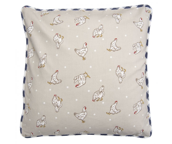 Béžovomodrý povlak na polštář Lucky Chicken - 40*40 cm