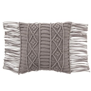 Polštář Macrame Taupe s třásněmi - 45*45 cm