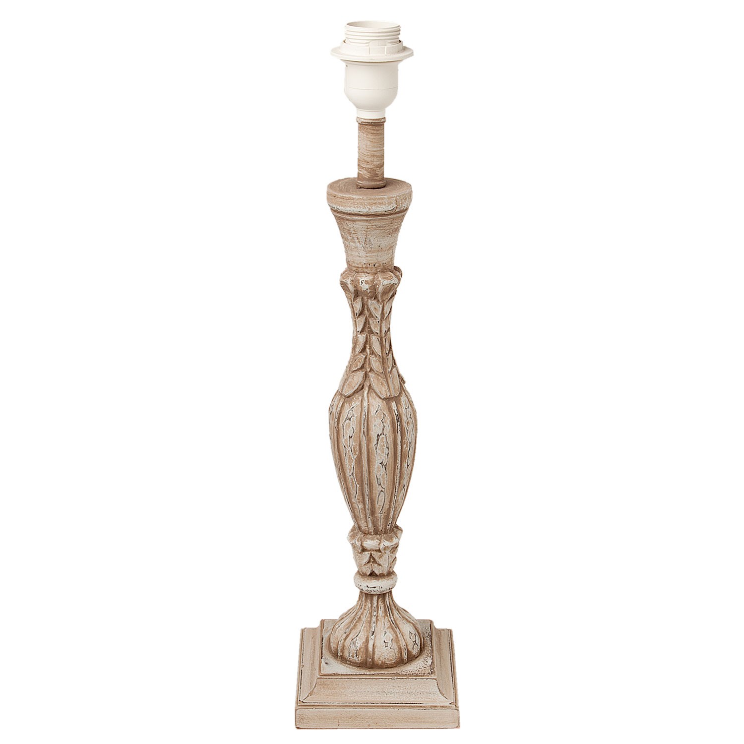 Hnědo - šedá noha k lampě s patinou - 12*12*53 cm/ E27