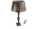Hnědo - šedá noha k lampě s patinou - 12*12*53 cm/ E27