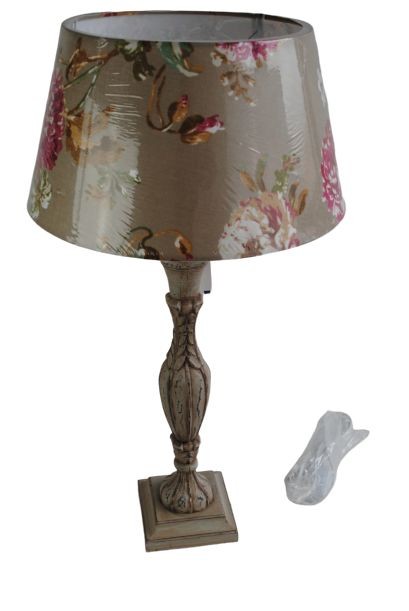 Hnědo - šedá noha k lampě s patinou - 12*12*53 cm/ E27