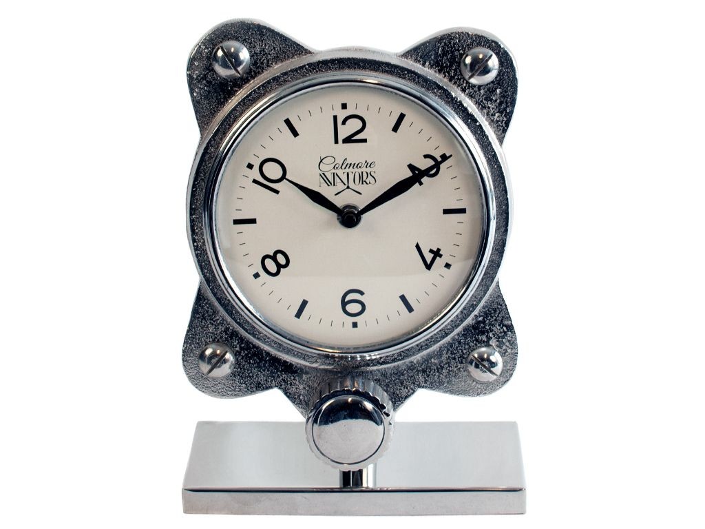 Stolní kovové stříbrné hodiny - 19cm