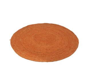 Oranžový jutový koberec Round - Ø 120cm