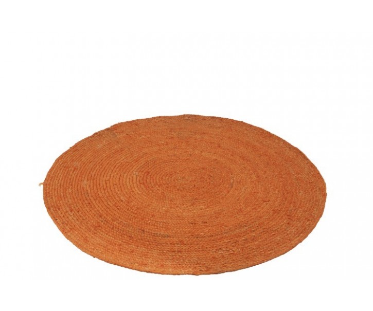 Oranžový jutový koberec Round  - Ø 120cm