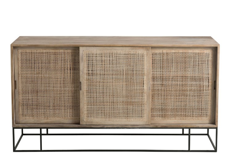 Dřevěná komoda s dvířky Woven - 160*45*85cm