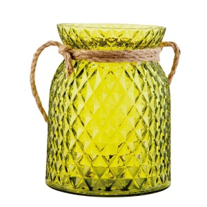 Zelený svícen na čajovou svíčku - Ø 12*15 cm