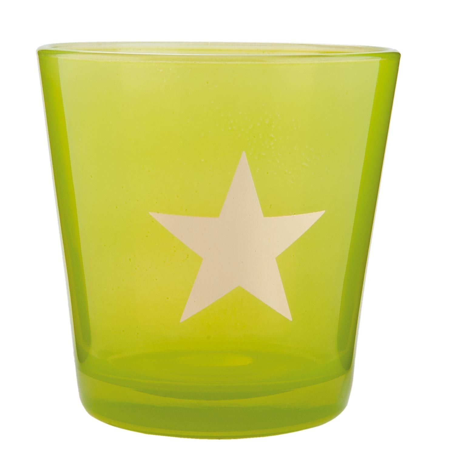 Levně Zelený svícen na čajovou svíčku s hvězdou - Ø 10*10 cm 6GL1547GR