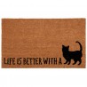 Kokosová rohožka Life is better with a cat - 75*45*1 cm