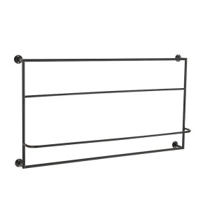 Černý nástěnný věšák na ručníky - 93*16*53 cm