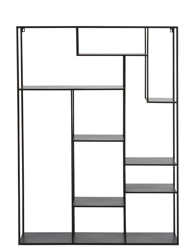 Černý policový regál Irregular- 110*25*150cm