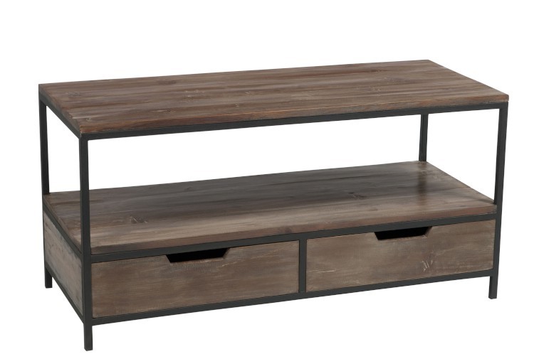 Konferenční / TV stolek s kovovou kontrukcí Industrial - 120*50*60cm