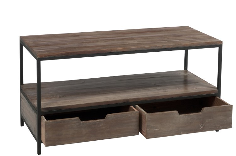 Konferenční / TV stolek s kovovou kontrukcí Industrial - 120*50*60cm