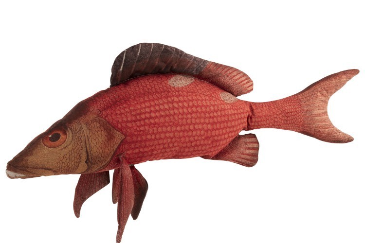 Červený polštář Fish Paul - 93*34*17cm J-Line by Jolipa