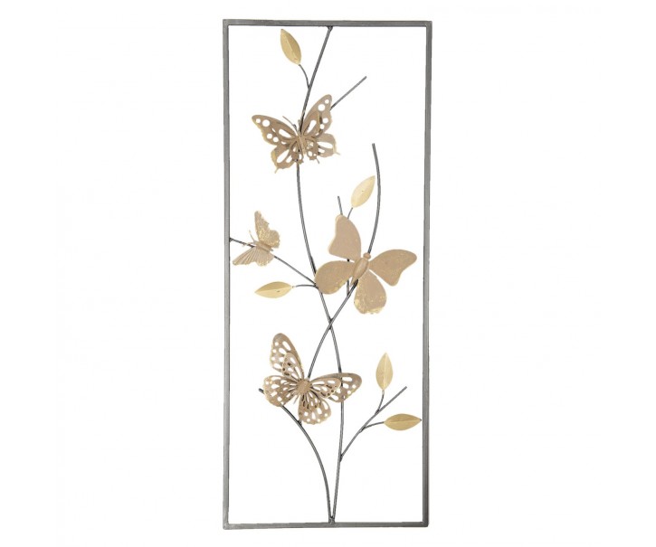 Nástěnná kovová dekorace Butterflies - 25*3*61 cm