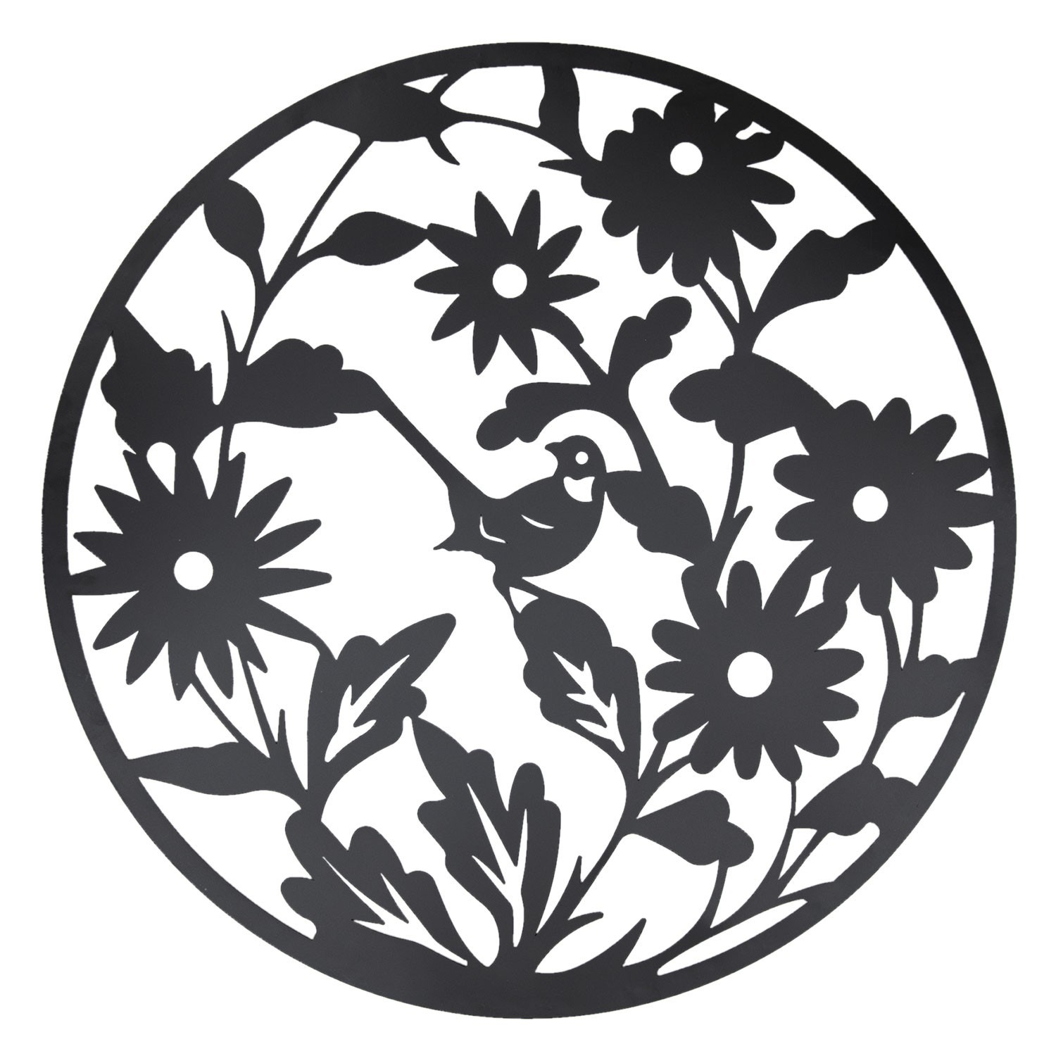 Nástěnná kovová dekorace Flowers – Ø 99 cm