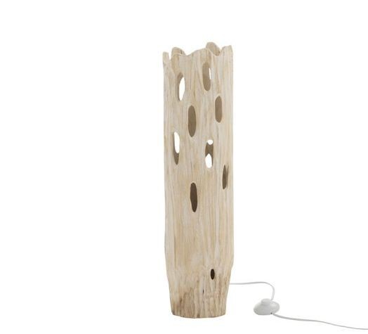 Stolní dřevěná lampa Paulownia Holes 1 -  Ø 18 * 69cm J-Line by Jolipa