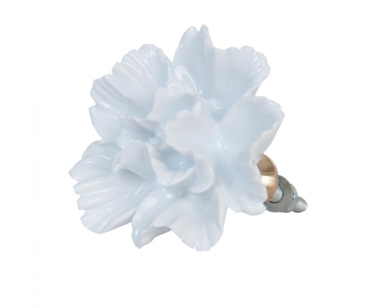 Keramická úchytka květ bílý - Ø 5 cm