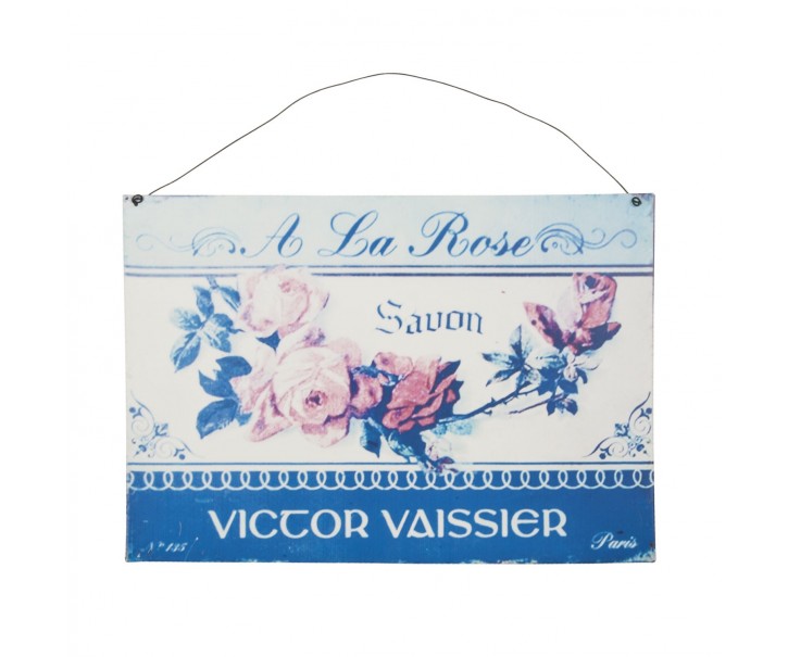Nástěnná plechová cedule Savon Rose - 25*36 cm