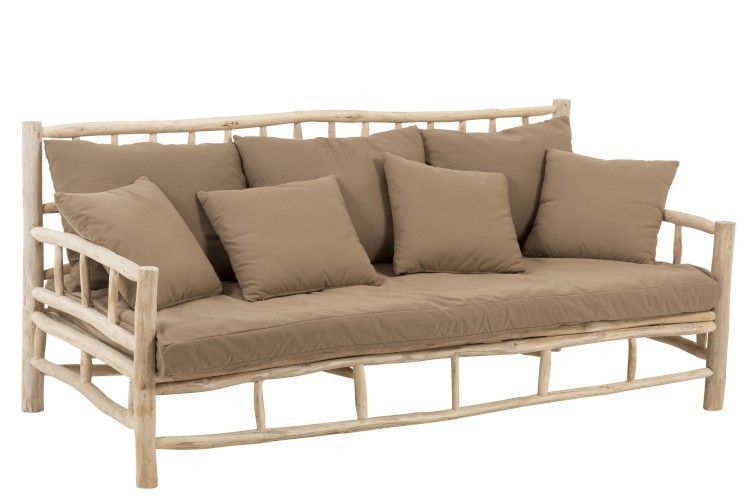 Hnědá 3-místná dřevěná pohovka Teak - 200*100*93 cm