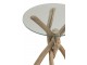 Odkládací dřevěný stolek se skleněnou deskou Branch - Ø50*58cm
