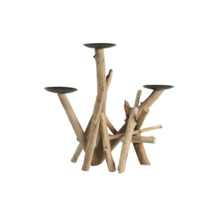 Dřevěný svícen na 3svíčky Branchy - 20*11*16 cm