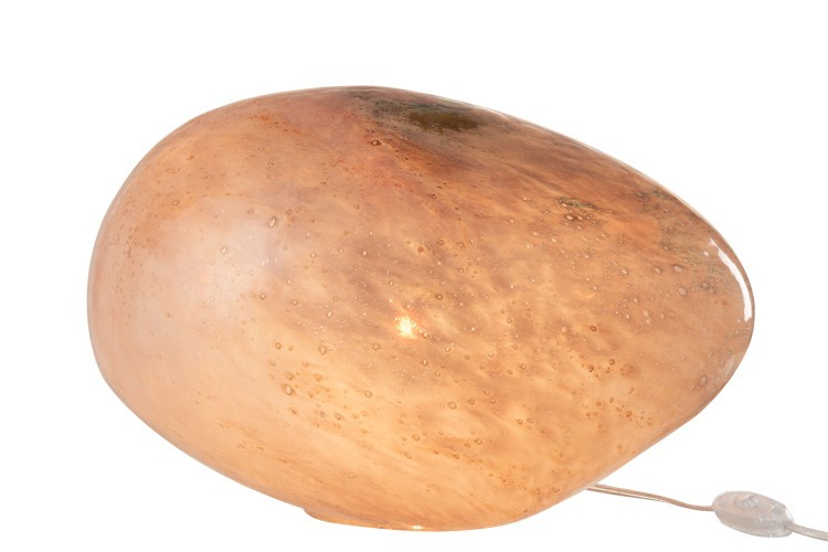 Růžová skleněná stolní lampa - 40*30*24 cm