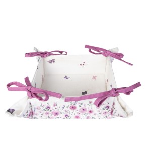 Oboustranný košík na pečivo Roses and butterflies - 35*35*8 cm
