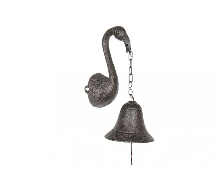 Litinový zvonek s plameňákem Flamingo - 9*9*17 cm