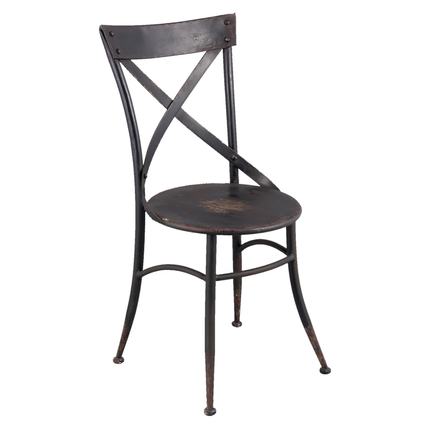 Kovová černá židle Retro s patinou - 41*41*88 cm Clayre & Eef