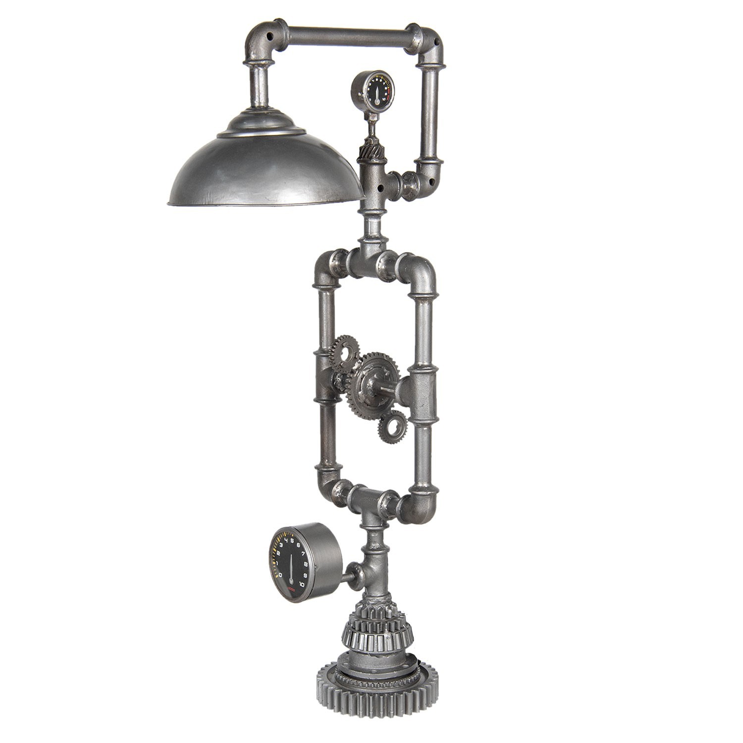 Stříbrná kovová stojací lampa Design – 46*26*98 cm