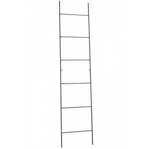 Černý kovový věšák na textil žebřík - 50*220 cm