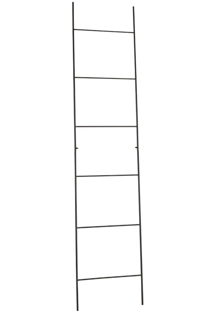 Černý kovový věšák na textil žebřík - 50*220 cm