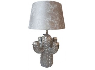 Stříbrná kovová stolní noha k lampě Cactus -Ø 24*34 cm/ E27