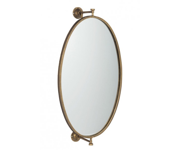 Zlaté nástěnné kovové zrcadlo antik gold - 36*20*70cm J-Line by Jolipa