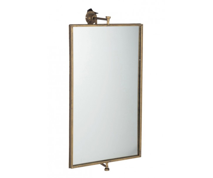 Zlaté nástěnné kovové zrcadlo antik gold - 35*50*70cm