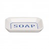 Porcelánová mýdlenka Soap -  13*8*2cm Materiál : porcelánBarva : přírodní krémová Krásná mýdlenka s modrým nápisem Soap.