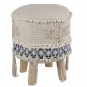 Modro-krémová stolička - podnožka Denim - 30*45cm Materiál : pevná bavlna, dřevoBarva : denim modrá, krémová, přírodní Krásná stolička - podnožka, která bude dominantou vašeho domova. Stolička je z pevné bavlny, doplněná modrými ornamenty.