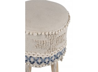 Modro-krémová stolička - podnožka Denim - 30*45cm