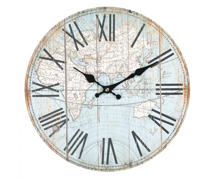 Nástěnné hodiny World - Ø 34*4 cm / 1xAA