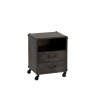 Černo-šedý noční stolek na kolečkách - 44*34*56cm