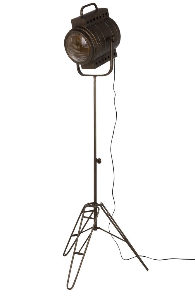 Černá kovová stojací lampa Industrial - 60*50*170cm J-Line by Jolipa