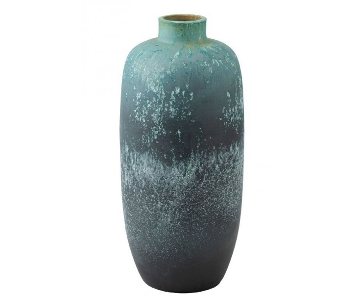 Azurová keramická dekorační váza Vintage - Ø 33*72cm