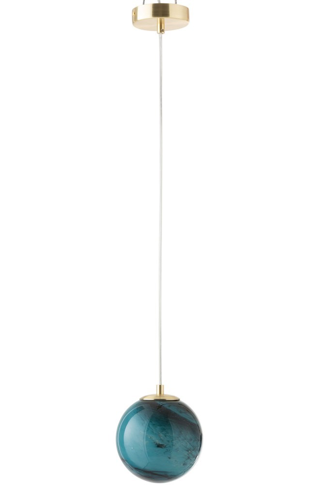 Skleněné azurové stropní světlo Dany - Ø15*151cm