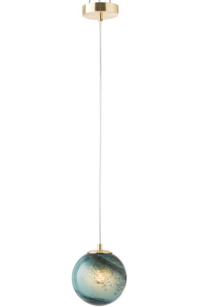 Skleněné azurové stropní světlo Dany - Ø15*151cm