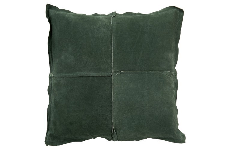 Zelený kožený polštář s výplní - 45*45cm J-Line by Jolipa