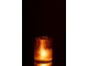 Okrový skleněný svícen s popraskáním - Ø 12*15 cm