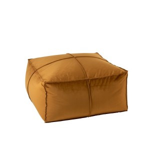 Okrový sametový puf Ohre - 81*81*45cm