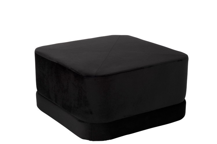 Černý sametový puf / stolička Square - 65*65*35cm J-Line by Jolipa