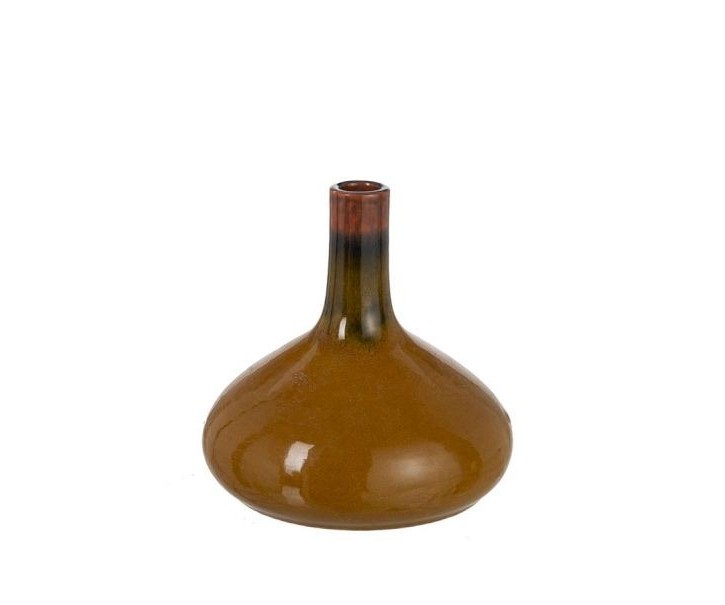 Karamelová keramická dekorační váza Vintage - Ø 21*21cm